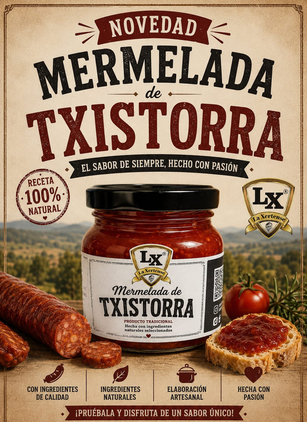 Mermelada de Chistorra en bote de cristal 200 g perfecto para tablaa de queso