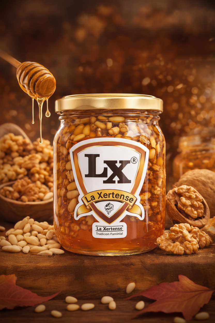 Miel con Piñones y Nueces Nacionales 250 g La Xertense