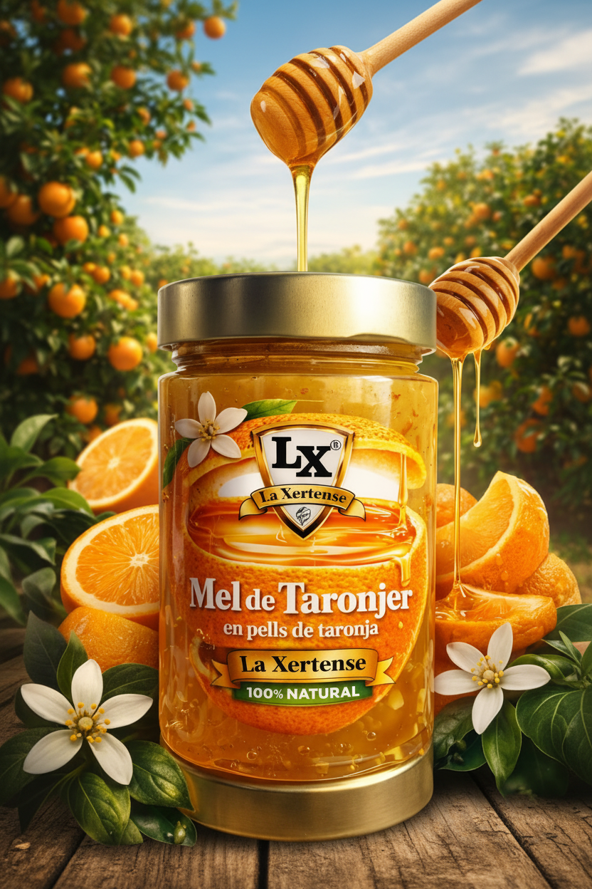 Miel de Naranjo con piel de  Naranja 450 g La Xertense