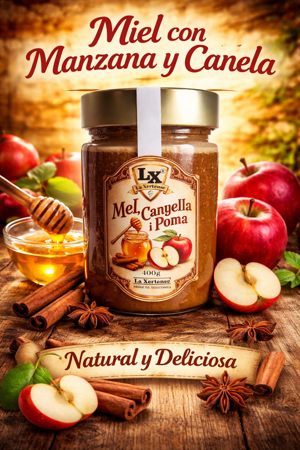 Miel con Manzana y Canela La Xertense 400 g